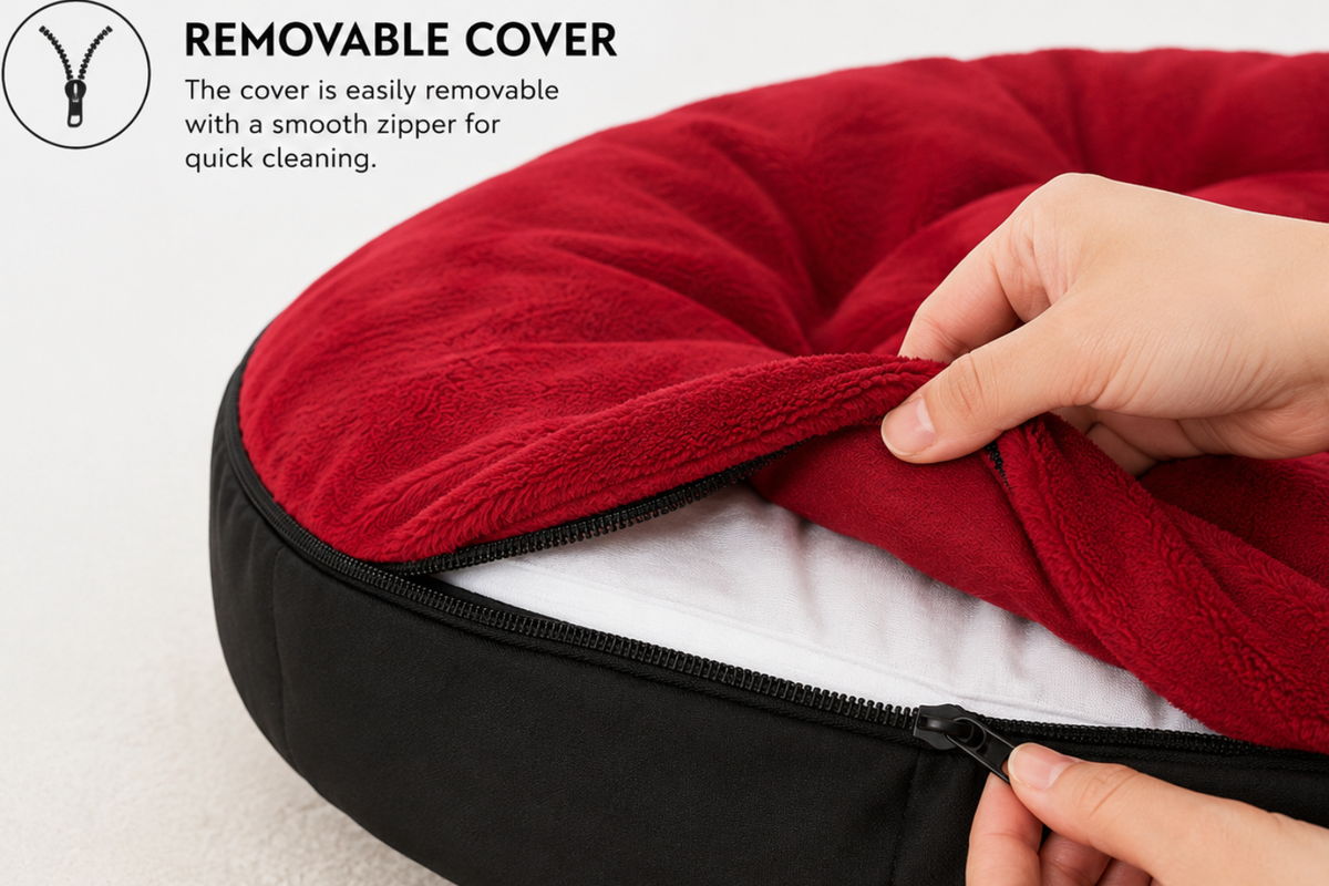 Round design of PawVanta CloudCuddle Pet Bed