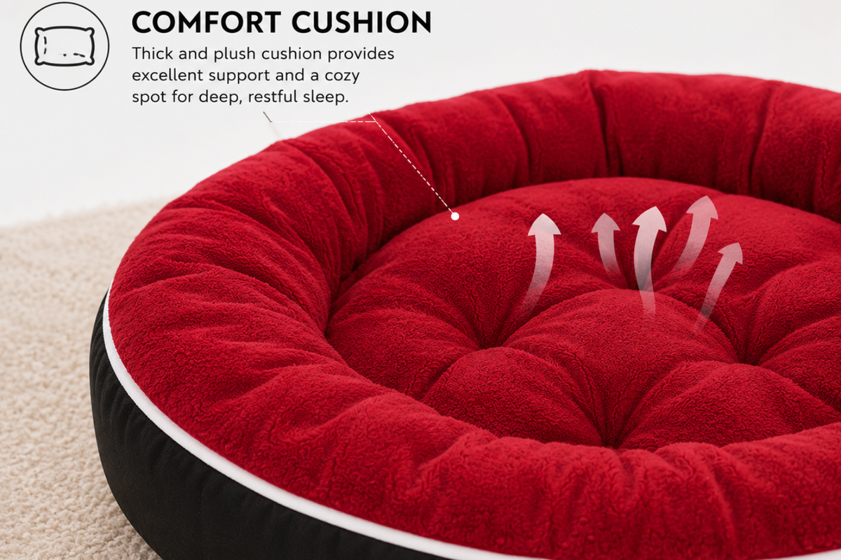 PawVanta™ CloudCuddle Plush Pet Bed – Ultra-Soft Round Cushion for Small Dogs & Cats
