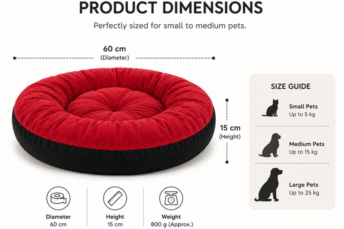 PawVanta™ CloudCuddle Plush Pet Bed – Ultra-Soft Round Cushion for Small Dogs & Cats