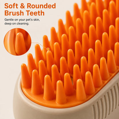 3-in-1 Pet Steam Grooming Brush for Dogs & Cats | Mist Spray, Massage & De-Shedding Comb